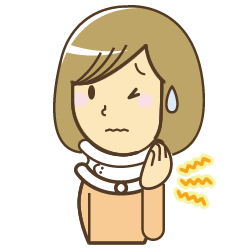 首を痛がる女性