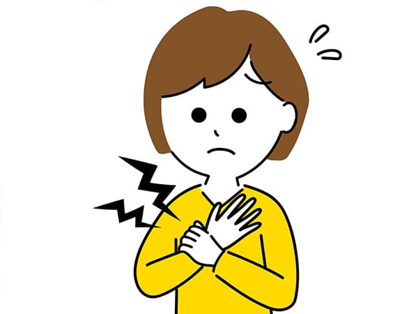 手がしびれる女性のイラスト