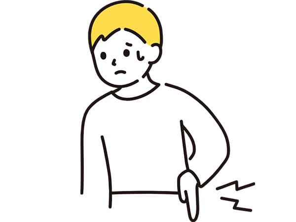 腰が痛む男性のイラスト