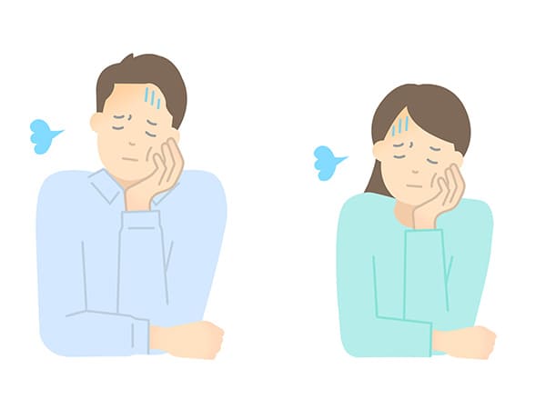 体がだるい男女のイラスト